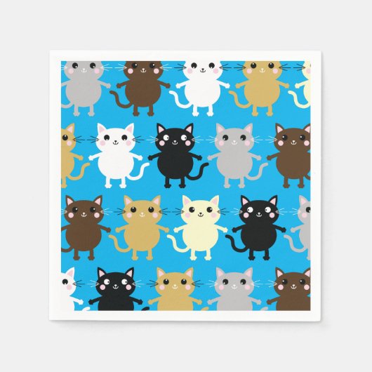 Cat Birthday Party Serviette (Vorderseite)