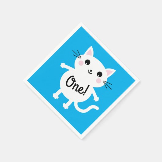 Cat Birthday Party Serviette (Ecke)