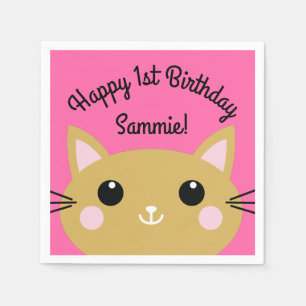 Cat Birthday Party Serviette