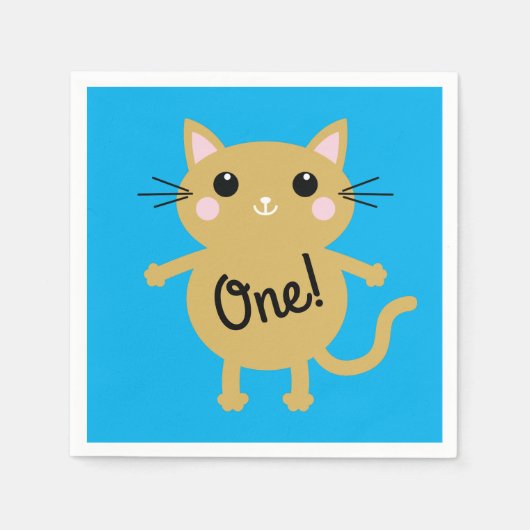 Cat Birthday Party Serviette (Vorderseite)