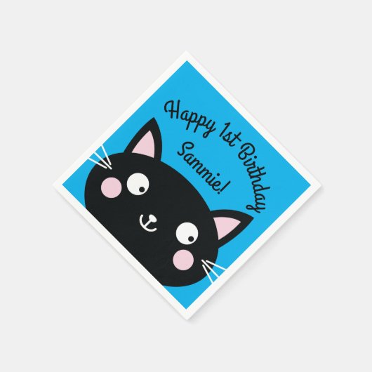 Cat Birthday Party Serviette (Ecke)