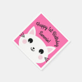 Cat Birthday Party Serviette (Ecke)