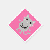 Cat Birthday Party Serviette (Ecke)