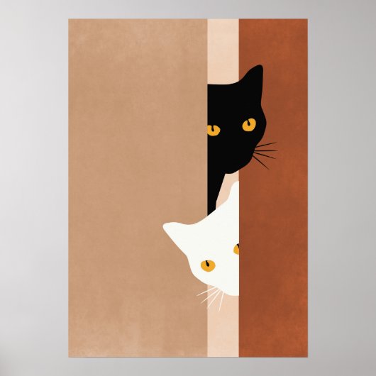  cat black and white poster (Vorne)
