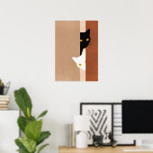  cat black and white poster (Heimbüro)