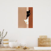  cat black and white poster (Küche)