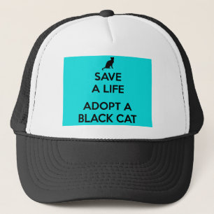 Cat Black Cat Black Cat Appreption Day Adopt Truckerkappe