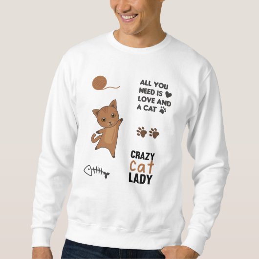 Cat Black Cats Sticker Set Sayings Paws Sweatshirt (Vorderseite)