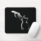 Cat Black Lover Skeleton Hand Boop Funny Halloween Mousepad (Mit Mouse)