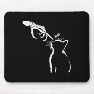 Cat Black Lover Skeleton Hand Boop Funny Halloween Mousepad
