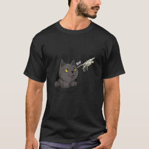 Cat Black Lover Skeleton Hand Boop Funny Halloween T-Shirt