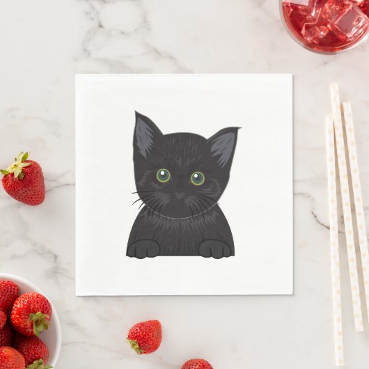 Cat Black Serviette (Beispiel)