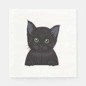 Cat Black Serviette (Vorderseite)