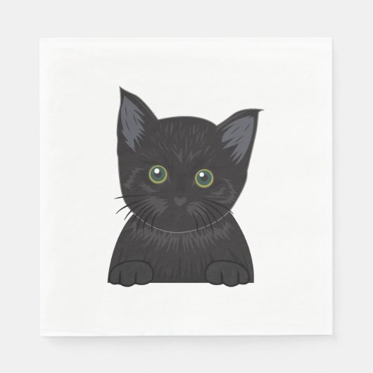 Cat Black Serviette (Vorderseite)