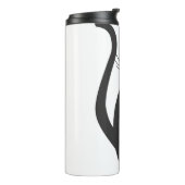 Cat Black Silhouette Zeichnend Thermosbecher (Nach links gedreht)