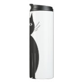 Cat Black Silhouette Zeichnend Thermosbecher (Nach rechts gedreht)