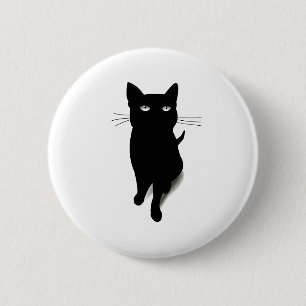 Cat Blackcat Black Cat Vector Feline Pet Button