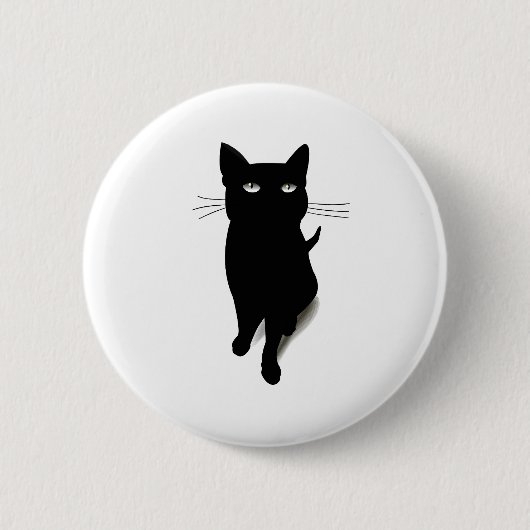 Cat Blackcat Black Cat Vector Feline Pet Button (Vorderseite)
