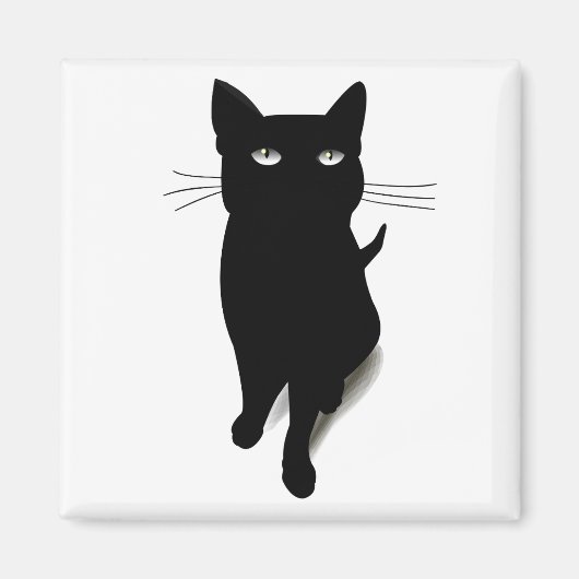 Cat Blackcat Black Cat Vector Feline Pet Magnet (Vorne)