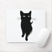 Cat Blackcat Black Cat Vector Feline Pet Mousepad (Mit Mouse)