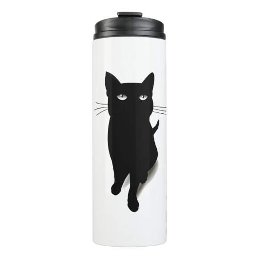 Cat Blackcat Black Cat Vector Feline Pet Thermosbecher (Vorderseite)