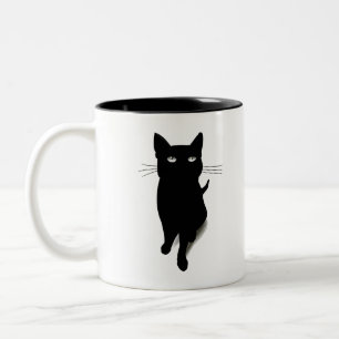 Cat Blackcat Black Cat Vector Feline Pet Zweifarbige Tasse