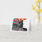 Cat Blank Note Card Karte (Gelbe Blume)