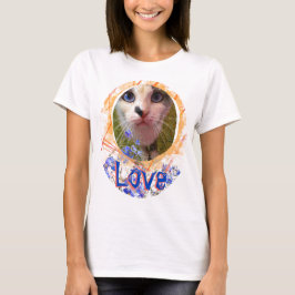 Cat Blue Eyes Liebe Vergiss-me-nicht-Niedlich T-Shirt