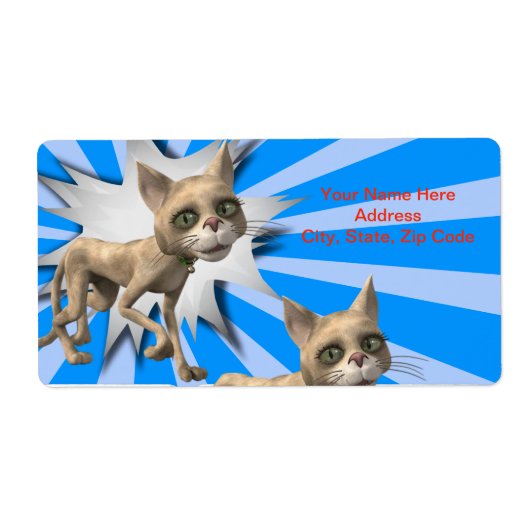 Cat Blue Gray Labels (Vorne)