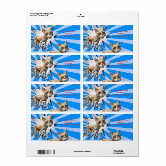 Cat Blue Gray Labels (Vorne)