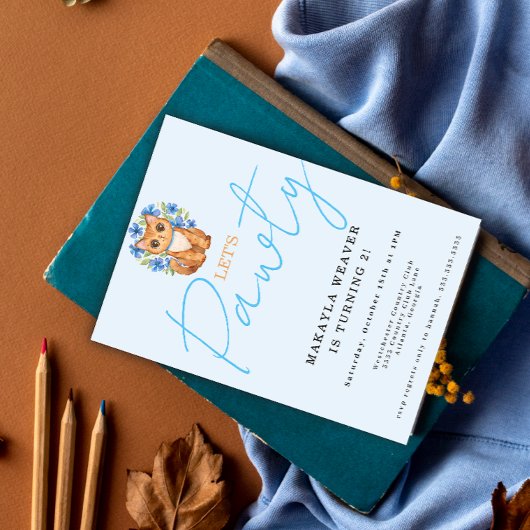 Cat Blue Let's pawty Sind Sie kitten mich Geburtst Einladung