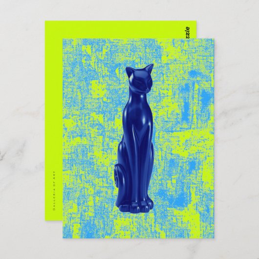 Cat Blue ~ Postcard Postkarte (Vorne/Hinten)