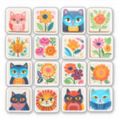 Cat Blume Cat Rose Aufkleber (Vorderseite)