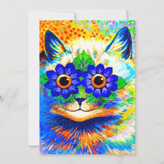 Cat Blume Eyes Einladung (Vorderseite)