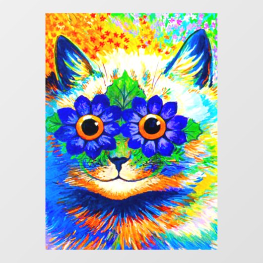Cat Blume Eyes Fensteraufkleber (Blatt)
