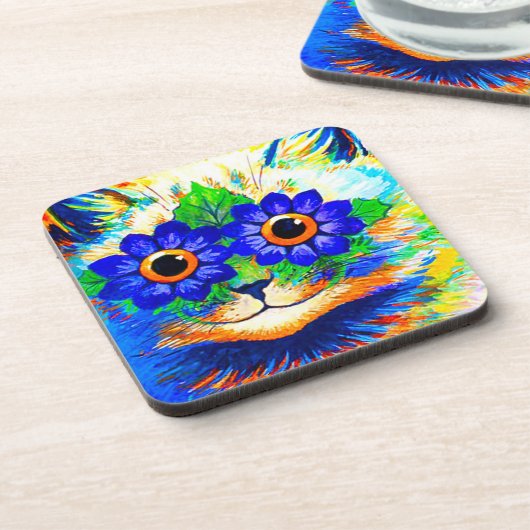 Cat Blume Eyes Getränkeuntersetzer (Linke Seite)