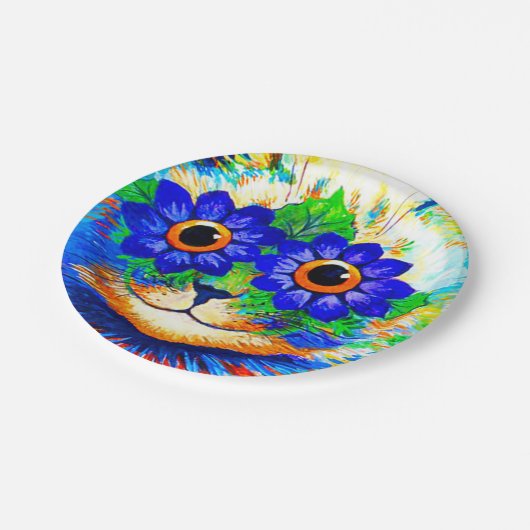 Cat Blume Eyes Pappteller (Schrägansicht)