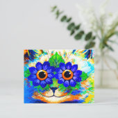 Cat Blume Eyes Postkarte (Stehend Vorderseite)