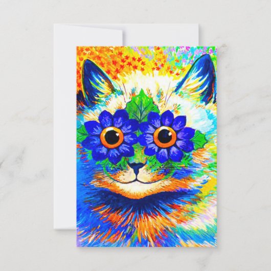 Cat Blume Eyes RSVP Karte (Vorderseite)