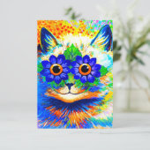 Cat Blume Eyes RSVP Karte (Stehend Vorderseite)