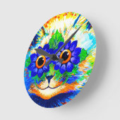 Cat Blume Eyes Runde Wanduhr (Winkel)