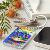 Cat Blume Eyes Schlüsselanhänger (Vorderseite rechts)