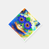 Cat Blume Eyes Serviette (Ecke)