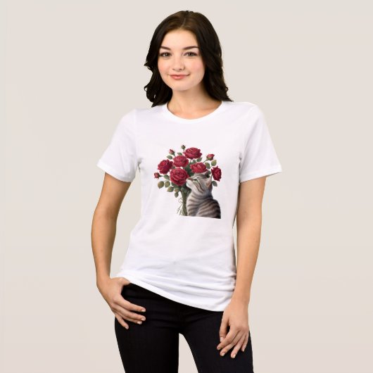 Cat-Blume Tri-Blend Shirt (Vorderseite voll)