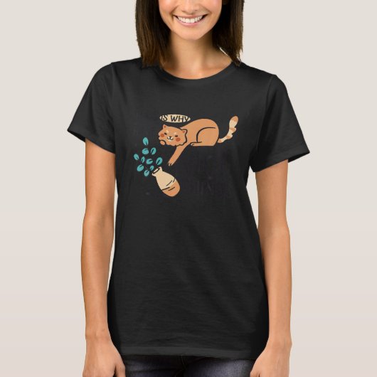 Cat Blume Vase T-Shirt (Vorderseite)