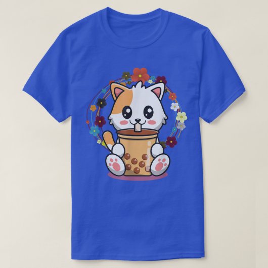 Cat Boba Tea Bubble Tea Anime Kawaii Neko 570 T-Shirt (Design vorne)
