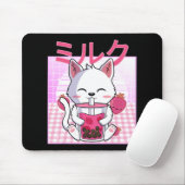 Cat Boba Tea Bubble Tea Anime Kawaii Neko Gift Kid Mousepad (Mit Mouse)