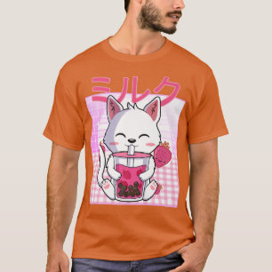 Cat Boba Tea Bubble Tea Anime Kawaii Neko Gift Kid T-Shirt