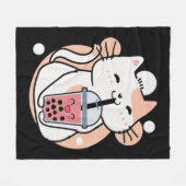Cat Boba Tea Bubble Tea Anime Kawaii Neko Milktea  Fleecedecke (Vorderseite (Horizontal))