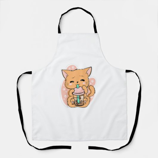Cat Boba Tea Bubble Tea Anime Kawaii Neko Niedlich Schürze (Vorderseite)